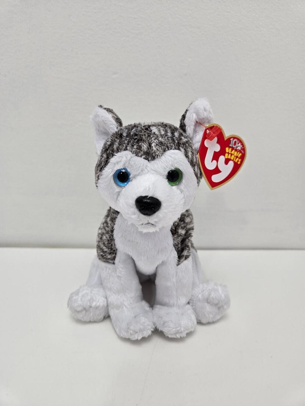 Ty Beanie Baby “Mukluk” the Husky DogvOne Green Eye One Blue Eye Version